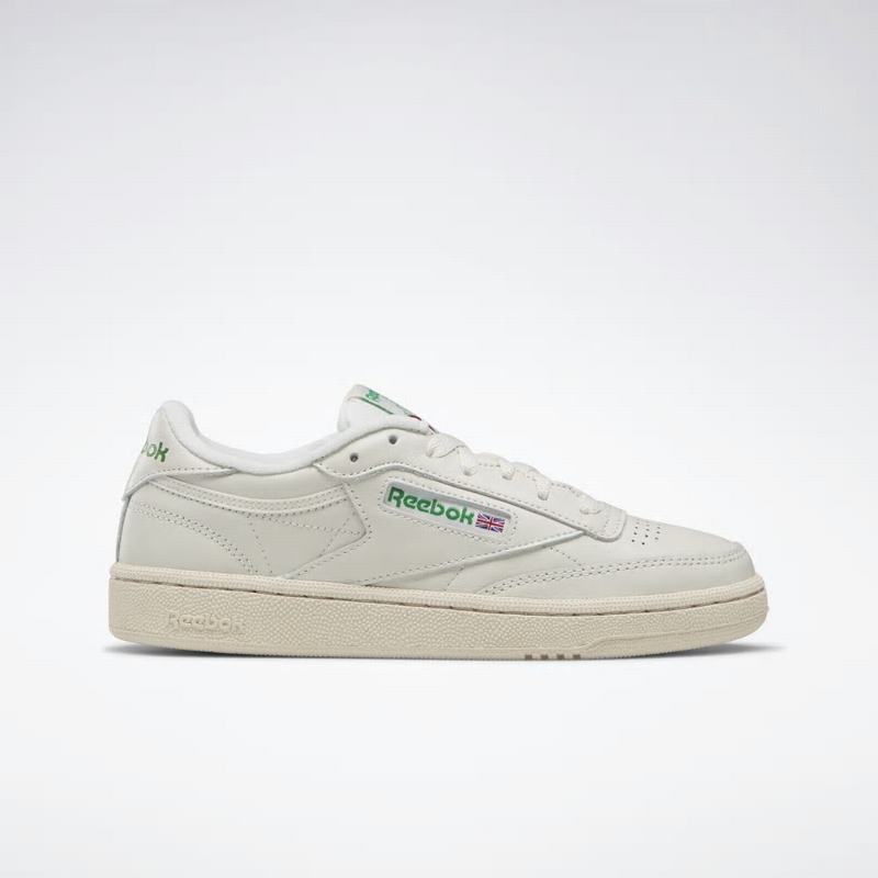 Tenisi Reebok Club C 85 Vintage Dama Albi/Verzi/Rosii Romania JO4253CK